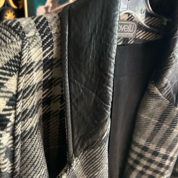 Novelti Plaid Trench Coat - Black and White Winter jacket XL - Picture 12 of 16
